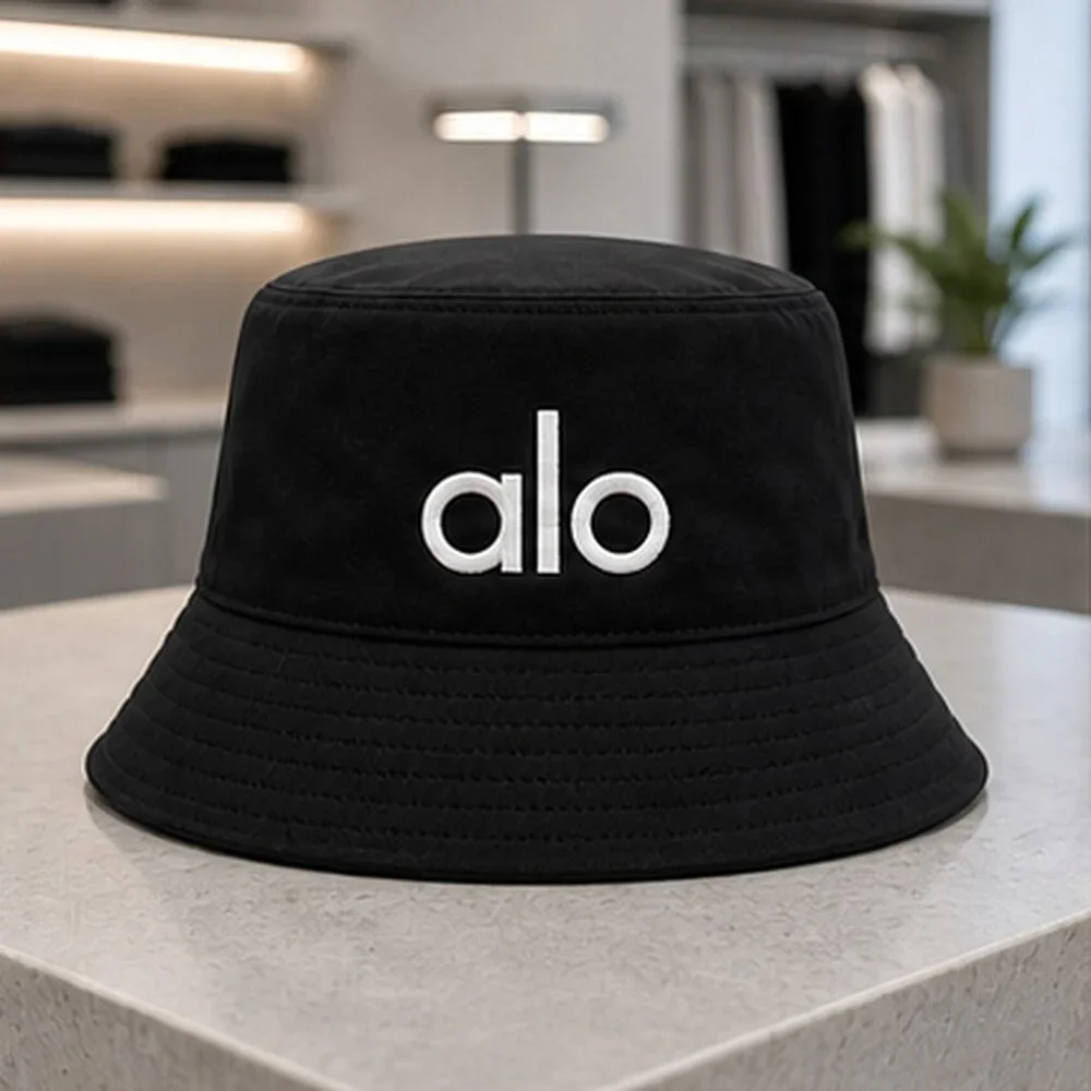 ALO Yoga Black Workout Bucket Hat Sporty